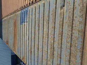 Rouille sur container maritime